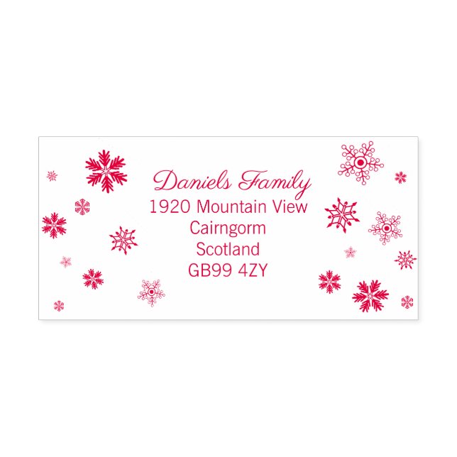 Charmante Weihnachts-Snowflake-Adresse Permastempel (Design)