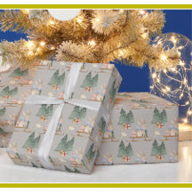 Charmante Weihnachtsbaumen Sleigh Schnee