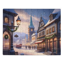 Charmante Weihnachtsdörfchen Winterherrschaft Schn