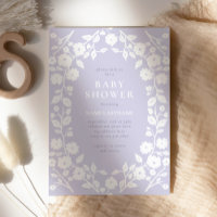 Charmante weiße Blume Pastel Lila Babydusche