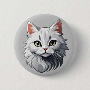 Charmante weiße Katze Button