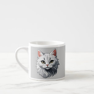 Charmante weiße Katze Espressotasse
