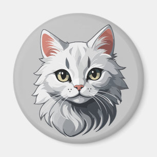 Charmante weiße Katze Magnet