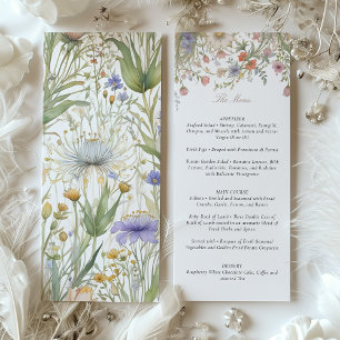 Charmante Wildblume Wedelmenü Delikatessen Pastell Einladung