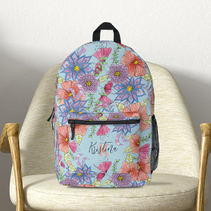 Charmanter botanischer Individuelle Name Bedruckter Rucksack