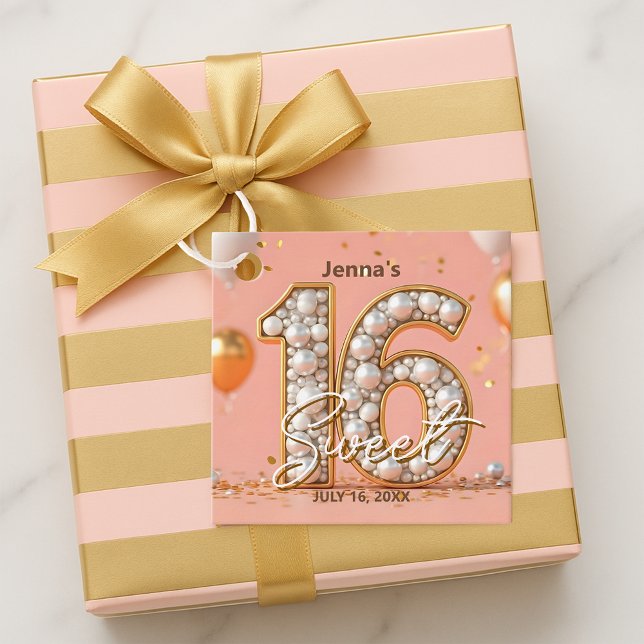 Charmanter Chic Regal Pearl Blush Pink Gold Sweet  Geschenkanhänger (Von Creator hochgeladen)