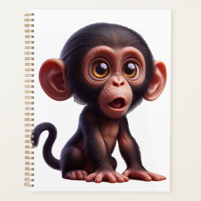 Charmanter Chimp Whimsy - Adortable Cartoon Primat Planer (Vorderseite)