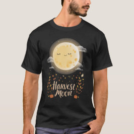 Charmanter Erntemond mit Herbstblättern T-Shirt