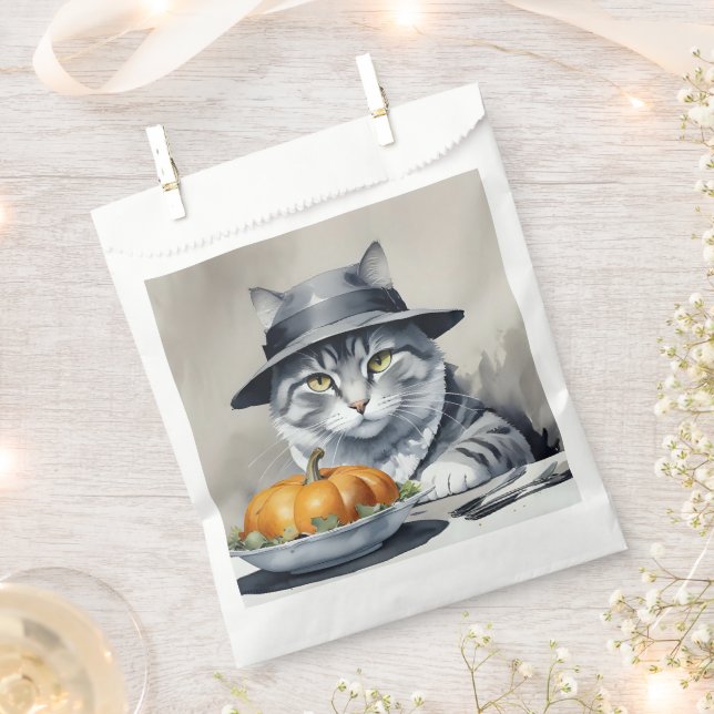 Charmanter festlicher Erntedank Cat in Disguise Geschenktütchen (Ausgeschnitten)