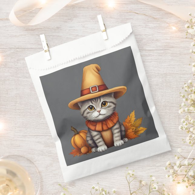 Charmanter festlicher Erntedank Cat in Disguise Geschenktütchen (Ausgeschnitten)