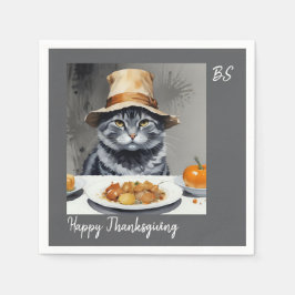 Charmanter festlicher Erntedank Cat in Disguise Serviette