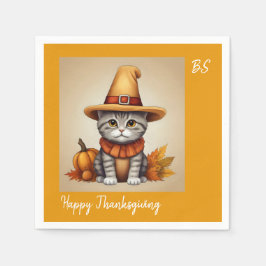 Charmanter festlicher Erntedank Cat in Disguise Serviette