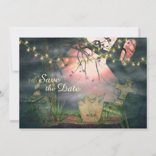 Charmanter Friedhof Save the Date Hochzeitseinladu Einladung
