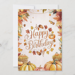 Charmanter, gemütlicher Herbst Frohes Geburtstag Karte