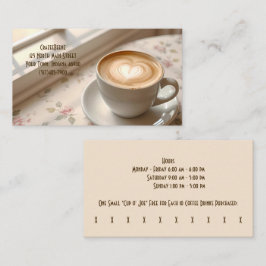 Charmanter Kaffee & Latte Art Coffee Shop & Punch Visitenkarte