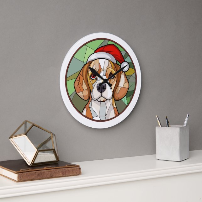 Charmanter Kaninchencheer: Weihnachten zum Thema B Große Wanduhr (Büro)