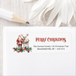 Charmanter klassischer Weihnachtsmann mit Rentiere