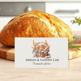 Charmanter Korb aus Brot und Weizenbackwaren Visitenkarte