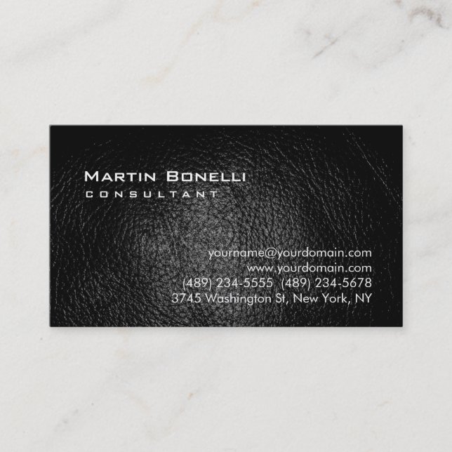 Charmanter Ledereffekt Trendy Chic Business Card Visitenkarte (Vorderseite)