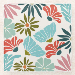 Charmanter moderner, lebendiger, floraler Unterset Glasuntersetzer