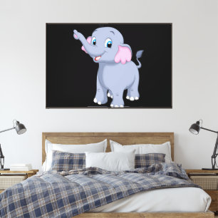 Charmanter Niedlicher Elefant Premium Wrapped Espr Leinwanddruck