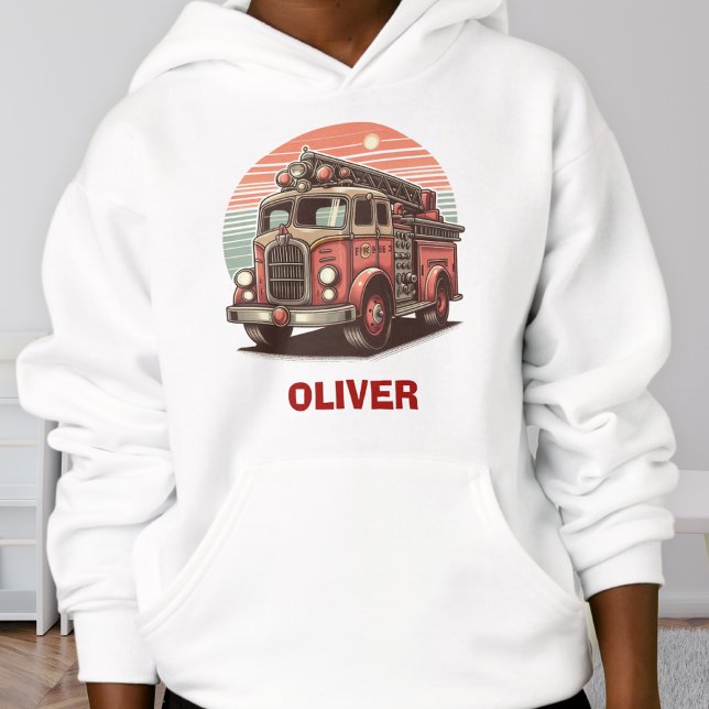 Charmanter Retro-Vintager Feuerzug bei Sonnenunter Hoodie (Von Creator hochgeladen)