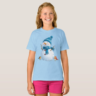 Charmanter Snowman" Winterurlaub Kids-T - Shirt