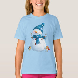 Charmanter Snowman" Winterurlaub Kids-T - Shirt