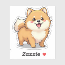 Charmanter Spitz, spielerisch Kawaii Render, klein