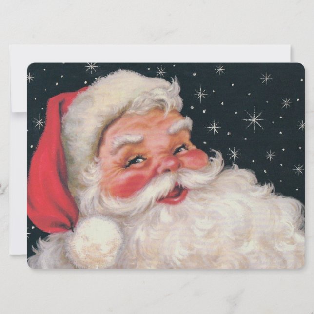 Charmanter Vintager Weihnachtsmann Feiertagskarte (Vorderseite)