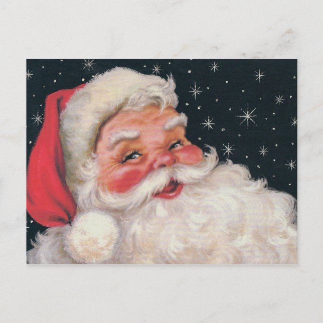 Charmanter Vintager Weihnachtsmann Feiertagspostkarte (Vorderseite)