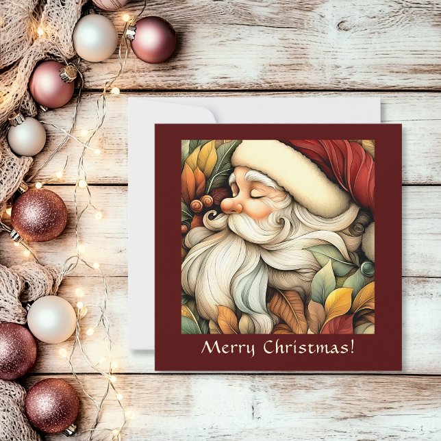Charmanter Vintager Weihnachtsmann individuell ein Feiertagskarte (Charming Vintage Santa Customizable Holiday Card)