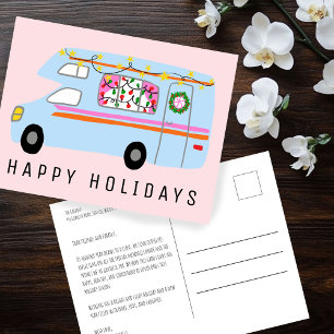 Charmanter Weihnachtscamper Vintag RV Xmas CUSTOM Postkarte
