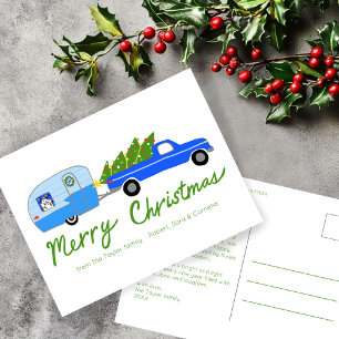 Charmanter Weihnachtscamper Vintag RV Xmas CUSTOM Postkarte