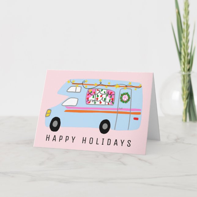 Charmanter Weihnachtscamper Vintag RV Xmas Karte (Vorderseite)