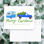 Charmanter Weihnachtscamper Vintag Trailer Retro R Postkarte<br><div class="desc">Perfekte Karte zum Versand als Feiertagsgrüße! Handgemachte Kunst für dich! Vollständig anpassbar! Klicken Sie auf "Personalisieren" oben, um den Text zu bearbeiten. Klicken Sie auf "Bearbeiten mit dem Designwerkzeug", um die Schriftart, Farben und Platzierungen anzupassen und auf der Rückseite Text hinzuzufügen, falls Sie es wünschen. Auch können Sie die Hintergrundfarbe...</div>