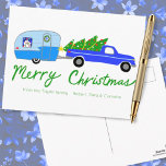 Charmanter Weihnachtscamper Vintager Anhänger RV X Postkarte<br><div class="desc">Ich hoffe,  Ihnen gefällt dieses Design. Fügen Sie Ihren eigenen Text vorne oder hinten hinzu. Karo in meinem Shop für weitere Designs und passende Artikel von Packpapier bis Küchentücher!</div>