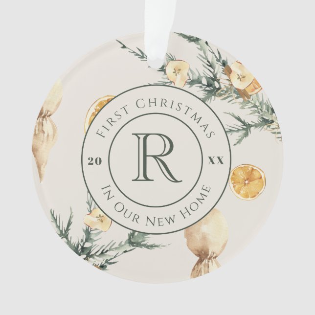Charmanter Winter Elegante: Neuer Hausbesitzer Ornament (Vorderseite)