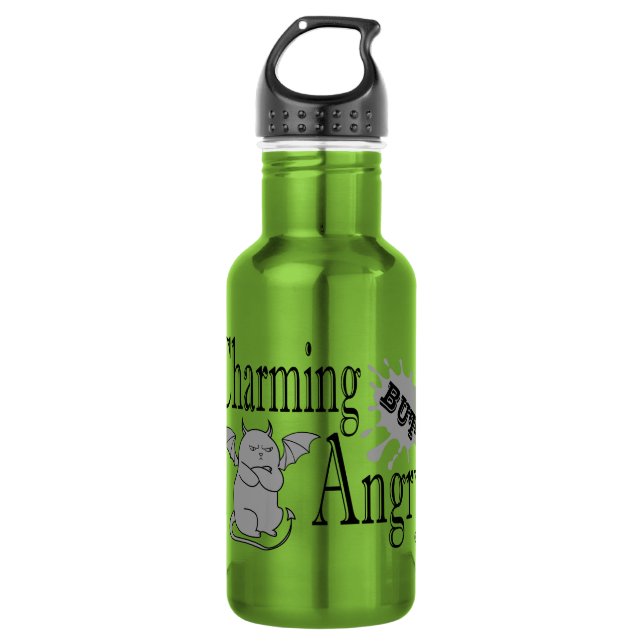 Charmantes, aber wütend kleines böses Zitat lustig Edelstahlflasche (Vorderseite)