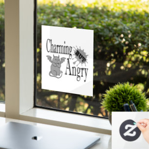 Charmantes, aber wütend kleines böses Zitat lustig Fensteraufkleber