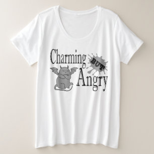 Charmantes, aber wütend kleines böses Zitat lustig Große Größe T-Shirt