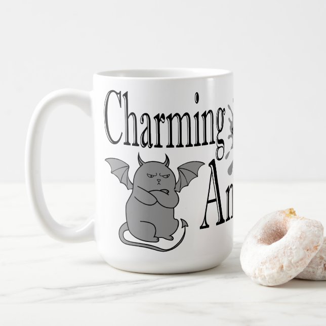 Charmantes, aber wütend kleines böses Zitat lustig Kaffeetasse (Mit Donut)
