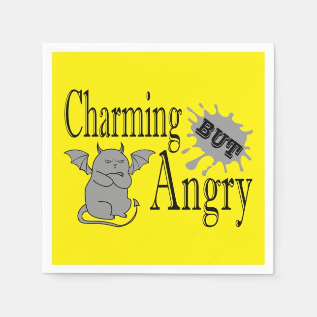 Charmantes, aber wütend kleines böses Zitat lustig Serviette (Vorderseite)