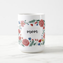 Charmantes Blumenmuster mit "Mutti"-Text Kaffeetasse