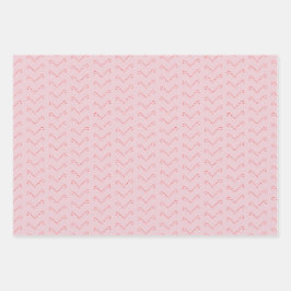 Charmantes Blush Pink Sweet Candy Cane Geschenk Geschenkpapier Set