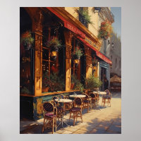 Charmantes Café Bistro am sonnigen Tag in Paris