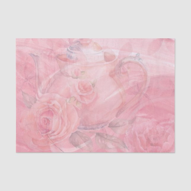 Charmantes Dekorationsdesign Rosa Deko Tee Teebeut Seidenpapier (Vorderseite)