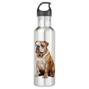 Charmantes englisches Bulldog Portrait - Adorable  Edelstahlflasche