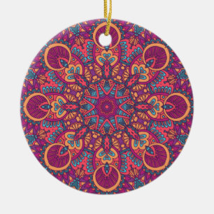 Charmantes farbiges Mandala-nahtloses Muster Keramik Ornament
