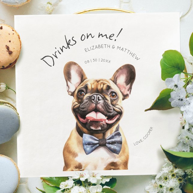Charmantes französisches Bulldog-Watercolor Serviette (Von Creator hochgeladen)